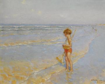 Playing On The Beach Artwork by Charles Atamian