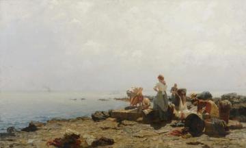 On The Beach, Abbazia Artwork by Olga Wisinger-Florian