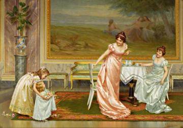 The Tea Party Artwork by Vittorio Reggianini