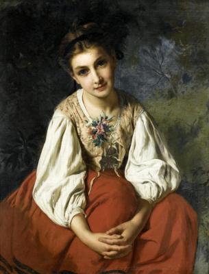 Portrait Of A Young Girl Artwork by Emile Munier