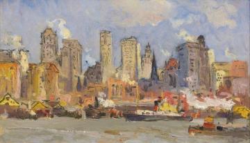 New York From The Pennsylvania Railroad Ferry Artwork by Colin Campbell Cooper