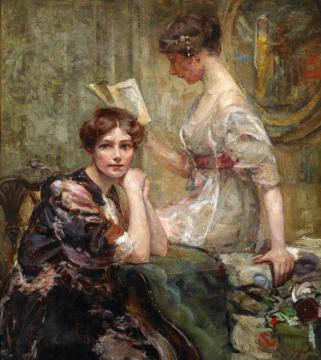 Two Women (in An Interior) Artwork by Colin Campbell Cooper