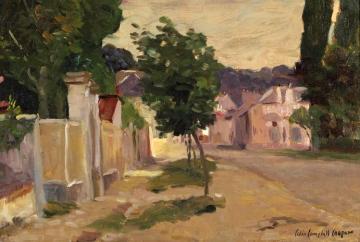 A Village At Dusk Artwork by Colin Campbell Cooper