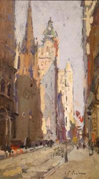 Wall Street Artwork by Colin Campbell Cooper