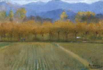 Autumn Landscape, San Benet De Bages Artwork by Ramon Casas i Carbó