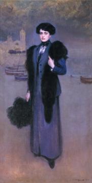 Portrait Of Dolors Vidal Artwork by Ramon Casas i Carbó