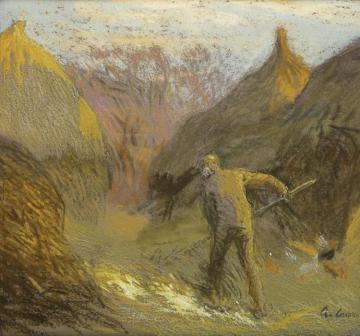 In The Rickyard Artwork by Sir George Clausen