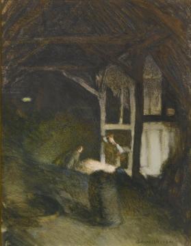 Interior Of A Barn Artwork by Sir George Clausen