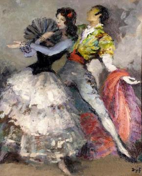 Les Danseurs Espagnoles Artwork by Marcel Dyf