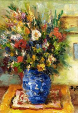 Vase De Fleurs Artwork by Marcel Dyf