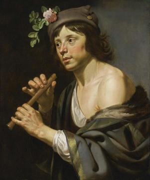 A Shepherd Holding A Flute Artwork by Jan van Bijlert
