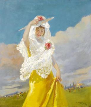 The White Mantilla Artwork by Julio Vila Prades