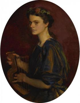 Girl With Lyre (portrait Of Dorothea Gilder) Artwork by Cecilia Beaux