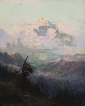 Evening Light, Mount Mckinley, Alaska Artwork by Sydney Mortimer Laurence