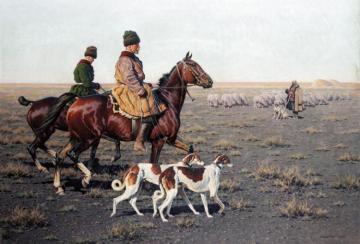 Hunters And A Shepherd On The Tundra Artwork by Hugo Ungewitter