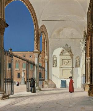 The Porch Of The Metropolitan Church In Palermo Artwork by Martinus Rorbye