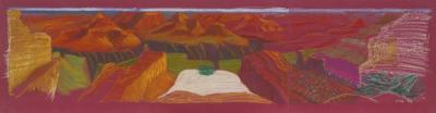 Composition Crayon Study For A Closer Grand Canyon Artwork by David Hockney