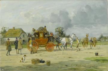 Getting Ready For The Run,changing Horses Artwork by George Wright