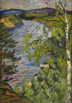 Norrlandskt Landskap Med Fors Artwork by Helmer Osslund