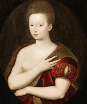 Portrait Of Gabrielle D'estrÉe Artwork by Fontainebleau School