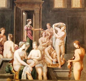 Beauties At The Bath Artwork by Fontainebleau School