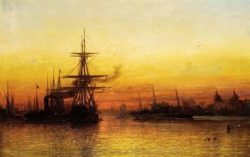 Sunset At Greenwich Artwork by Francis Danby