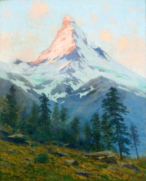 The Matterhorn At Sunset Artwork by Charles Partridge Adams