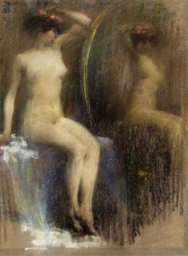 Amelia Allo Specchio Artwork by Antonio Mancini