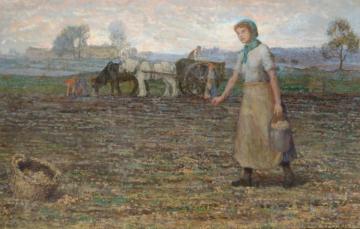 In The Potato Fields, Ecclesfield, Early Evening Artwork by Stanley Royle