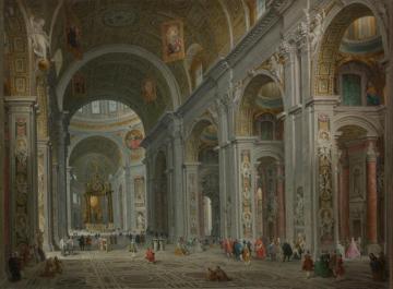 Interior Of Saint Peter's,rome Artwork by Giovanni Paolo Pannini