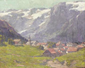 Landscape In Switzerland Artwork by Edgar Alwyn Payne