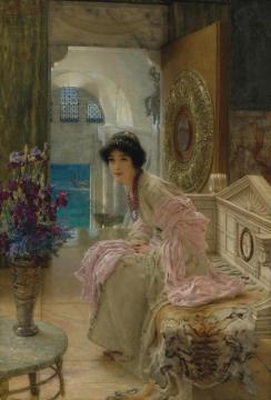 Watching And Waiting Artwork by Sir Lawrence Alma Tadema