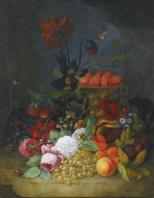 Still Life Of Roses And Other Flowers Artwork by Jan Frans van Dael