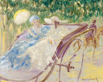 Deux Elegants En Caleche Artwork by Louis Icart