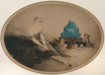 Pekinese Buddha Artwork by Louis Icart