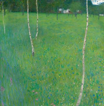 Farmhouse With Birch Trees(young Birch Trees) Artwork by Gustav Klimt