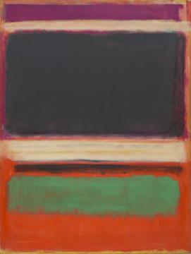 No 3,no 13(magenta, Black, Green On Orange) Artwork by Mark Rothko
