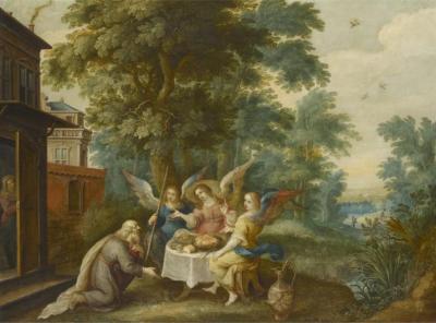 Abraham And The Three Angels Artwork by Frans Francken II