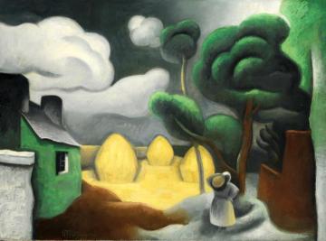 Paysage Aux Trois Meules De Foin Artwork by Jean Metzinger