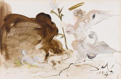 Jesus Et L'ange Artwork by Salvador Dalí