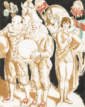 Circus Figures Artwork by Dame Laura Knight
