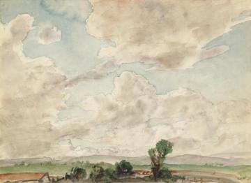 Farm Landscape Artwork by Dame Laura Knight