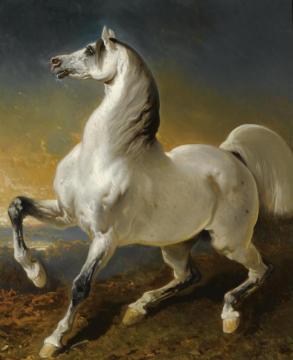 Etalon Gris EffrayÉ Par L'orage Artwork by Alfred de Dreux