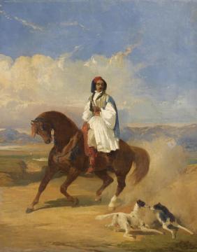 Greek Soldier On Horseback Artwork by Alfred de Dreux
