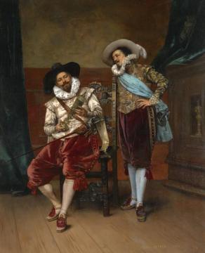 Les Cavaliers Artwork by Adolphe Alexander Lesrel