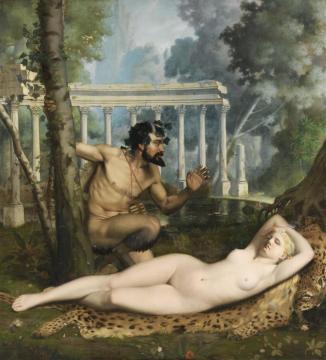 Pan And Venus Artwork by Adolphe Alexander Lesrel