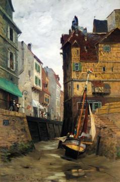 Fra Le Havre,lavvann Artwork by Fritz Thaulow
