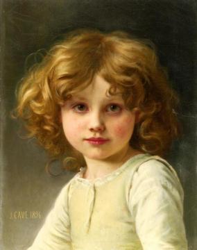 Young Girl With Curly Hair Artwork by Jules Cyrille Cave