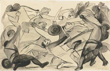 Pelea Con Machetes Artwork by Jose Clemente Orozco