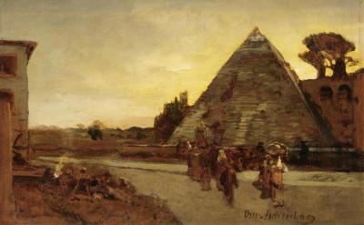 Pyramid Of Cestius Artwork by Oswald Achenbach